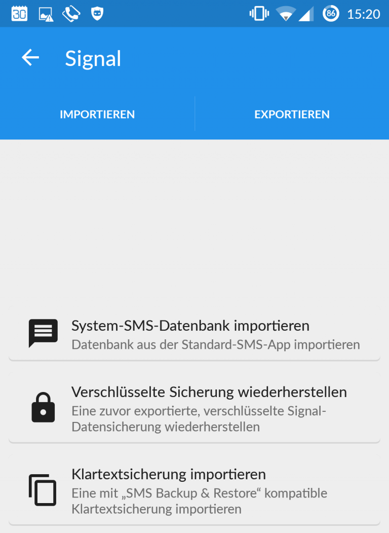 Signal Nachrichten wiederherstellen usehardware