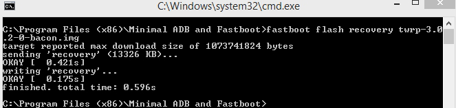 fastboot flash recovery twrp.img